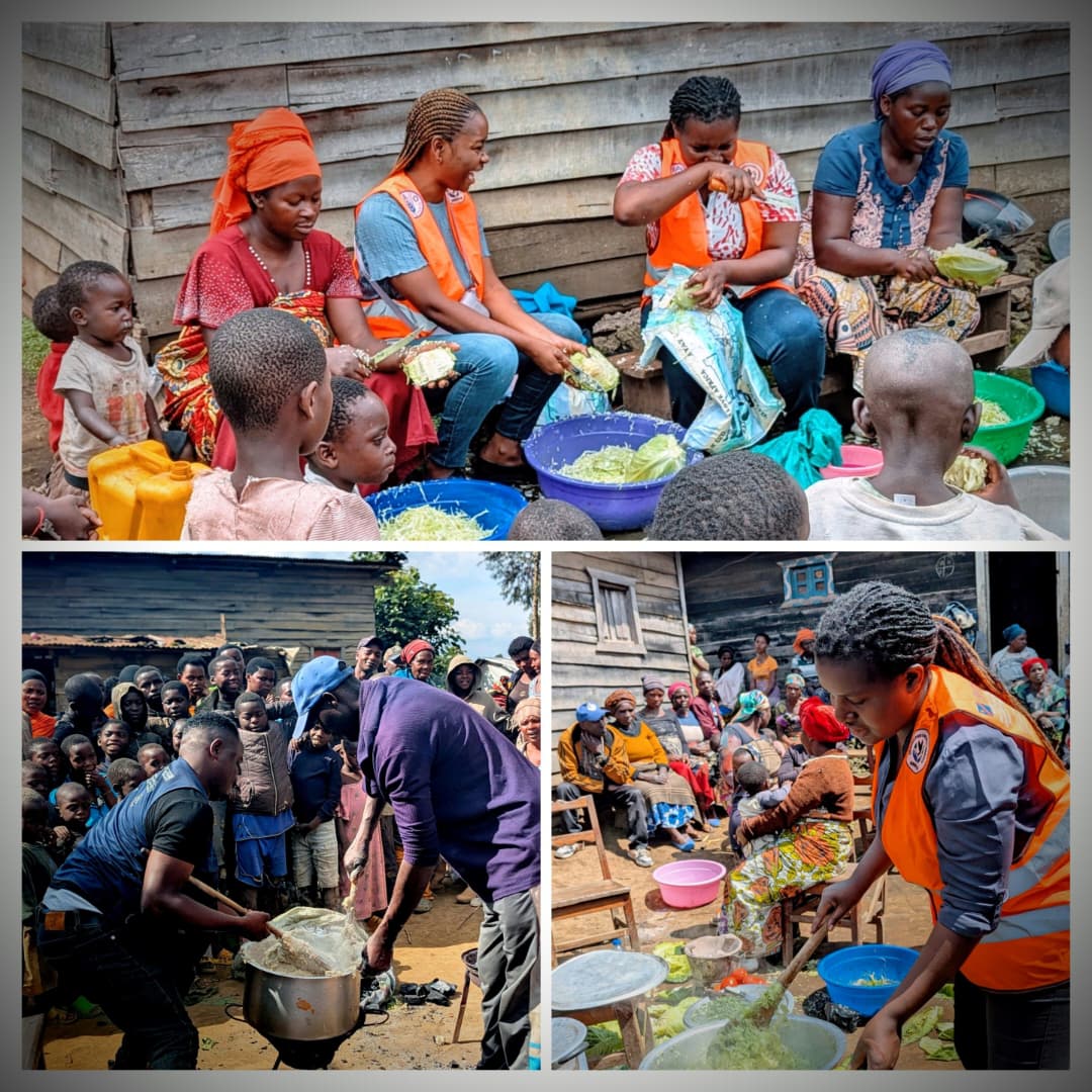 Démonstration culinaire pour renforcer la nutrition des ménages affectés par les conflits dans les aires de santé de Buhumba, Kingarame et Kasizi, dans le territoire de Nyiragongo au Nord kivu